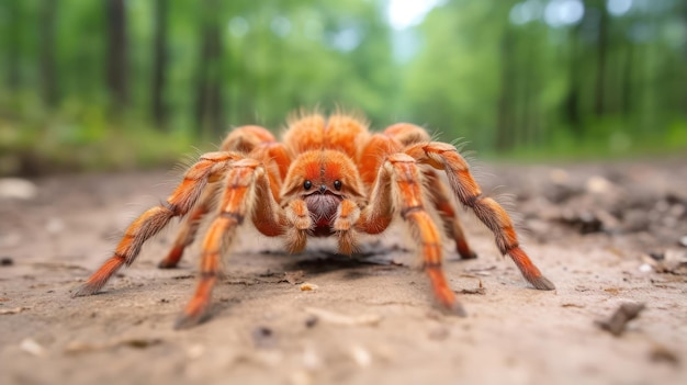 Grondwoning Tarantula in macrofotografie