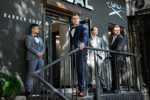 Groom going to the barbershop