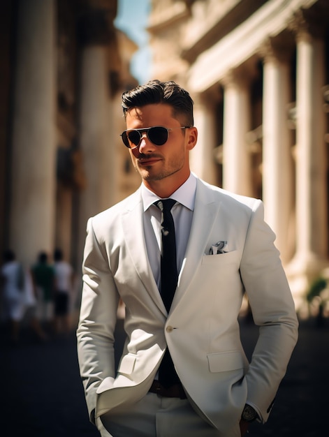 groom in Rome travel man with landscape travel blog