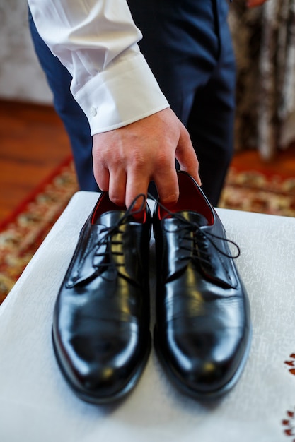 Photo groom's accessories on the wedding day