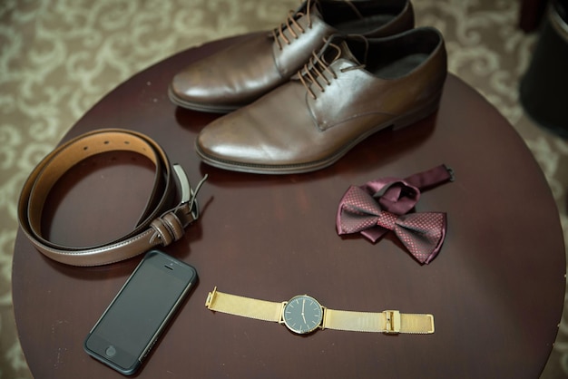 The groom's fees jacket and watch