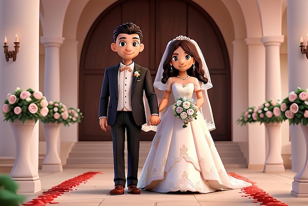 The groom walks down the aisle with his hand on the bride looking toward the future