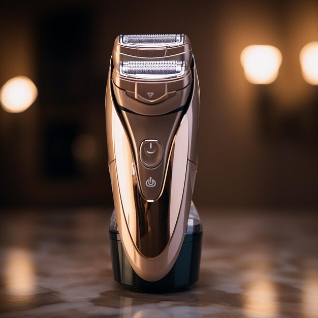 Grooming Essential Electric Shaver for Men in Bathroom CloseUp