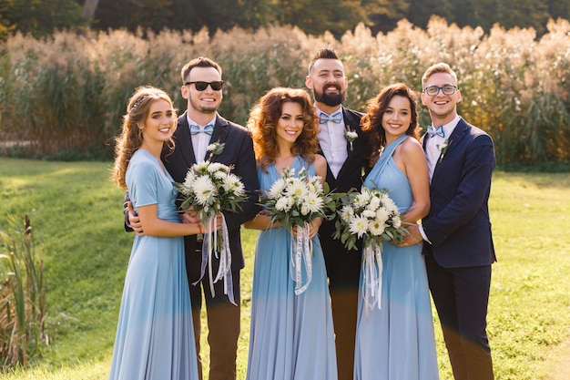 Groomsmen and bridesmaids