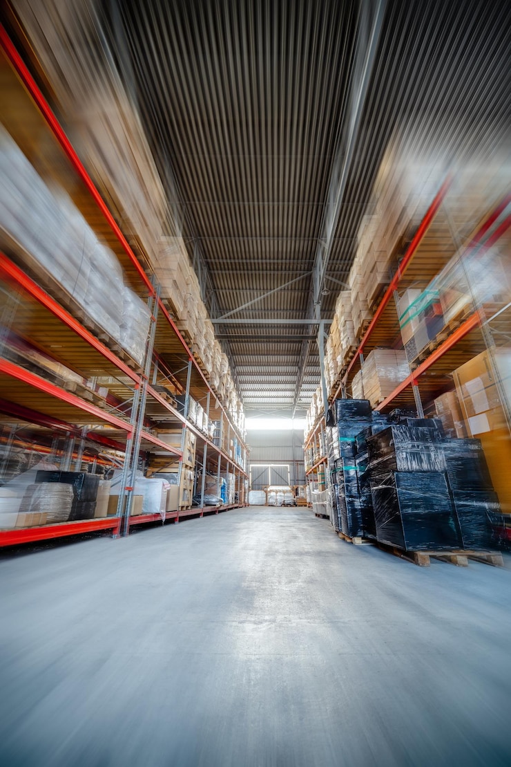 Foto groot loods magazijn industriële en logistieke bedrijven