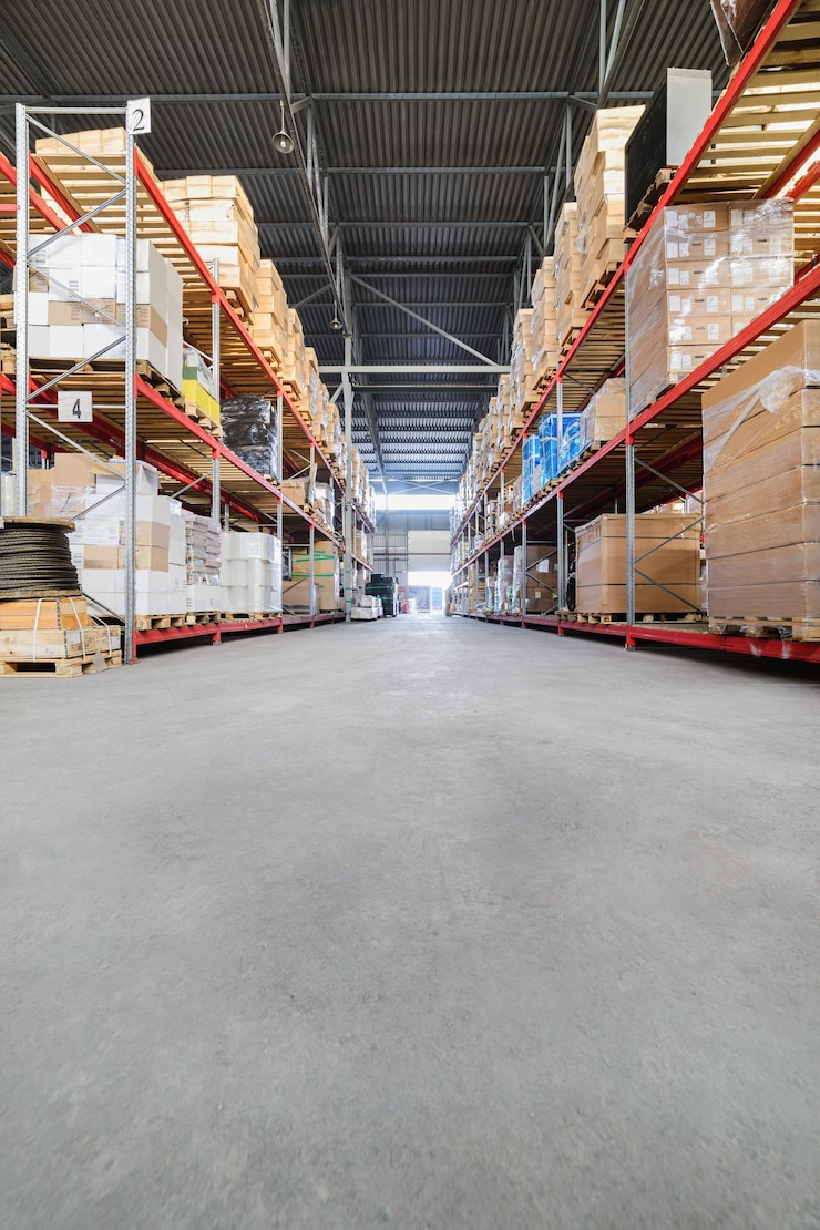 Foto groot loods magazijn industriële en logistieke bedrijven