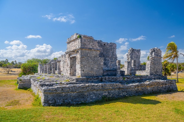 Groot paleis 25 Maya-ruïnes in Tulum Riviera Maya Yucatan Caribische Zee Mexico