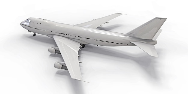 Groot passagiersvliegtuig met grote capaciteit voor lange transatlantische vluchten Wit vliegtuig