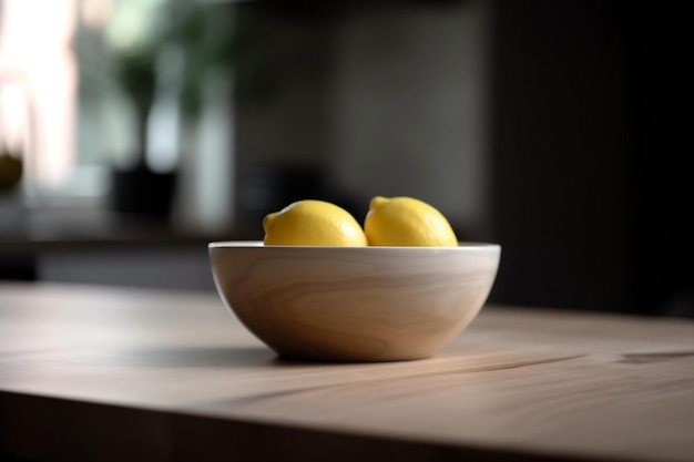 Groot tafelblad met een kom citroenen Generatieve AI