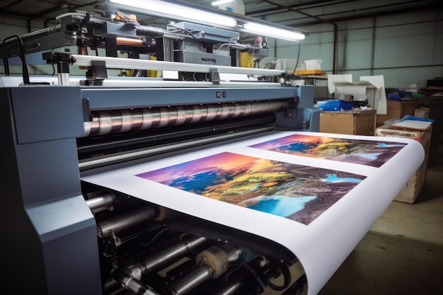 Grootsformaat drukmachine in gebruik Industrie