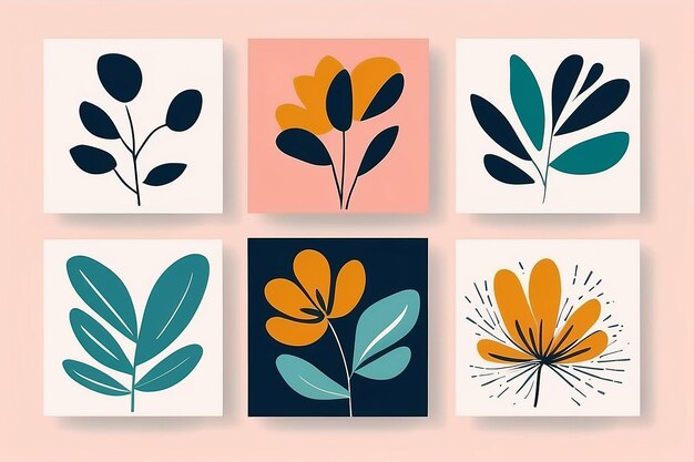 Photo groovy flora matisse minimalism for modern wall art