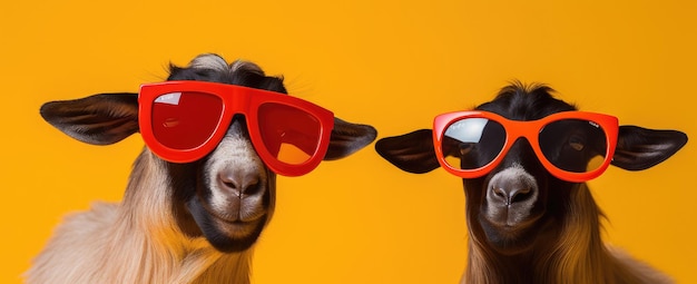 Груви-козы в оттенках красочный поворот на фермерском шикарном генеративном ИИ