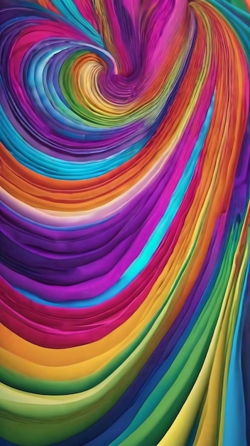 Groovy psychedelic abstract wavy decorative funky background hippie trendy design 3d illustration