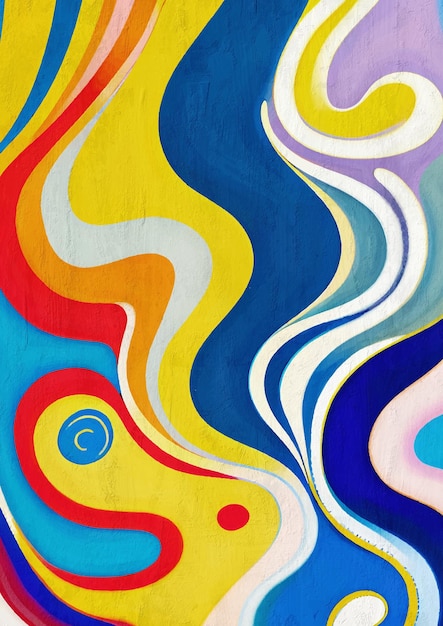 Groovy Psychodelic Colorful Wavy Painting