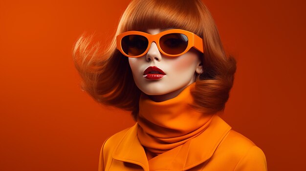 Groovy Vibes omarmend een retro en funky oranje achtergrond