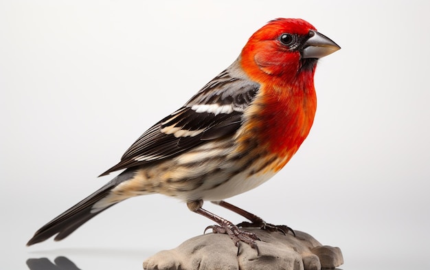 Grosbeak tegen een witte achtergrond