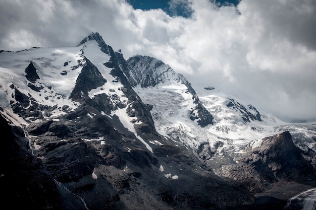 Grossglockner High Alpine Road and Pasterze Glacier in Austria.