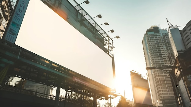 Grote blanke billboard stedelijk landschap