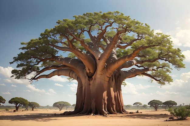 Grote bomen in het bos Gegenereerd door AI