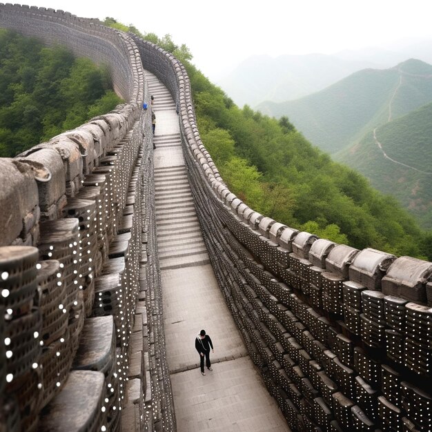 grote Chinese muur op de top