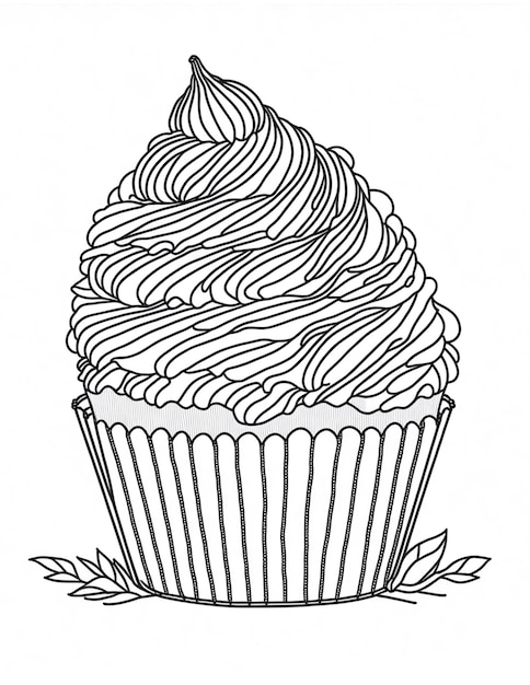 grote cupcake graphics voor kleuren voor kinderen en volwassenen