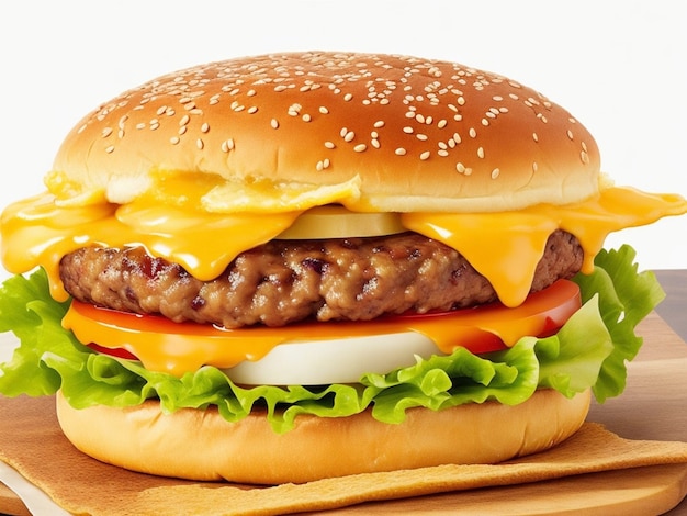 grote dubbele cheddar cheeseburger met kipkotelet