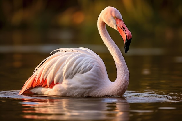 Grote flamingo Phoenicopterus roseus A Groote flamingo phoenicopperus roseus AI Gegenereerd