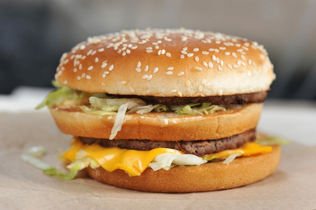 Grote hamburger close-up