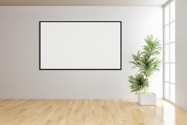 Grote luxe moderne lichte interieurs met mock up poster frame illustratie 3D-rendering computer gegenereerde afbeelding