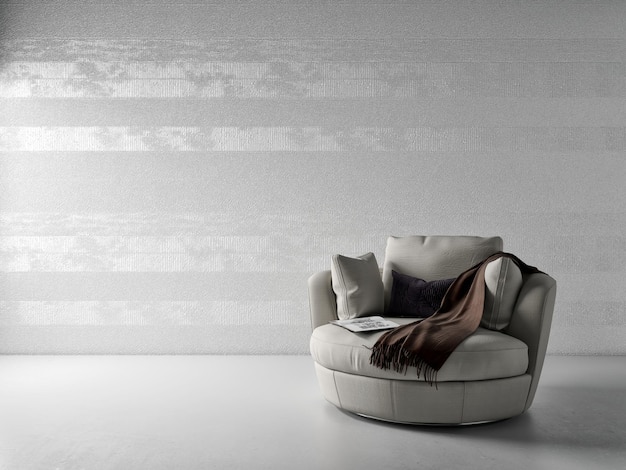 Grote luxe moderne minimale lichte interieurs kamer mockup illustratie 3D-rendering