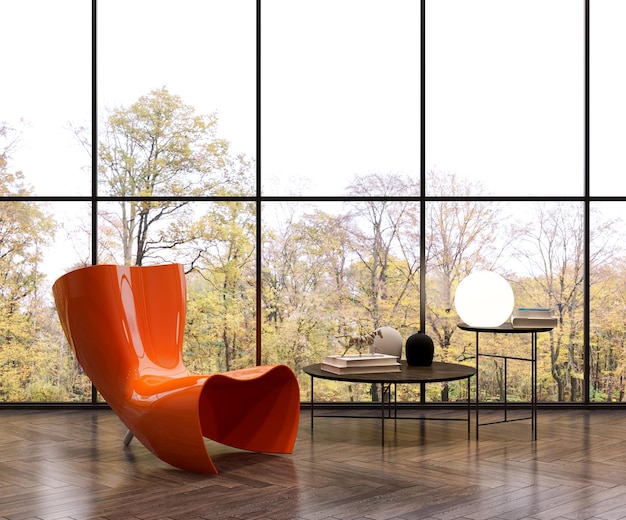 Grote luxe moderne minimale lichte interieurs kamer mockup illustratie 3D-rendering