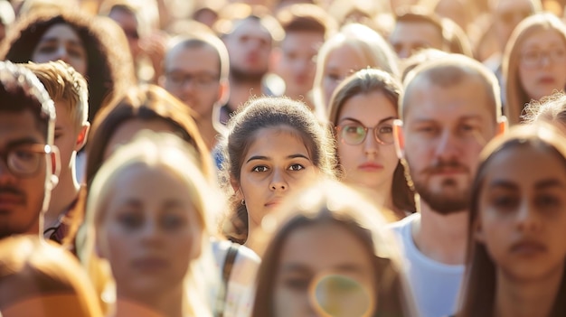 Grote menigte mensen die samen staan