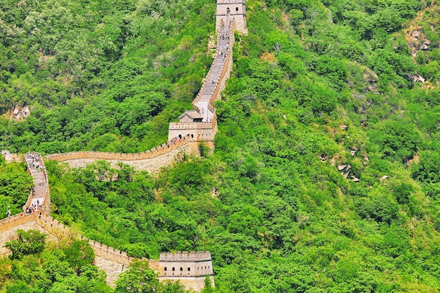 Grote Muur van China, sectie "Mitianyu". Buitenwijken van Peking.
