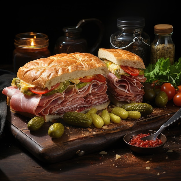 Grote sandwich gegenereerd door AI