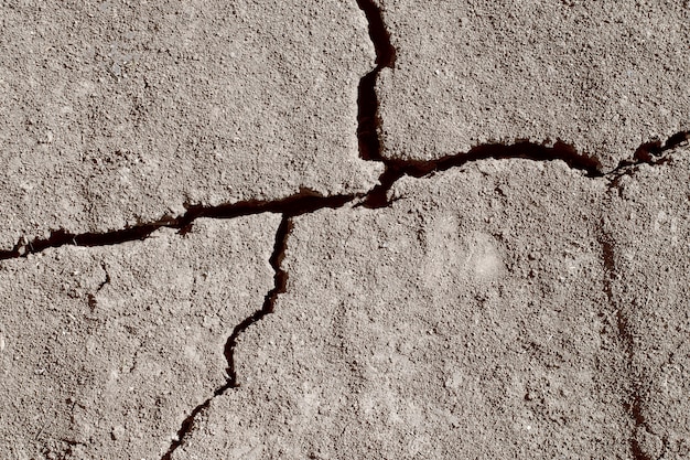 Grote scheur op de grond. Achtergrond van droge aarde. Concept.