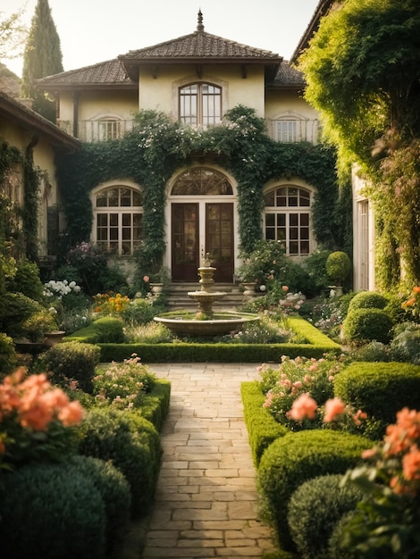 Grote tuin van een huis