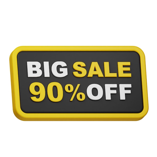 grote verkoop 90 off 3d icoon geïsoleerd op de witte achtergrond