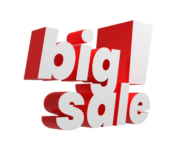 Grote verkoop promotie marketing teken 3d letters Transparante achtergrond