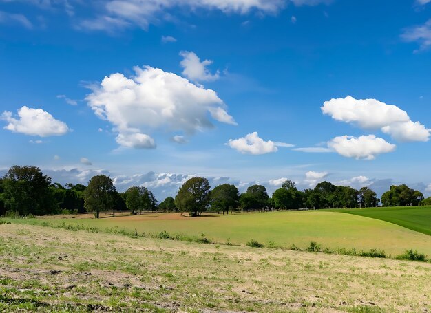 grote watermassa naast een weelderig groen veld