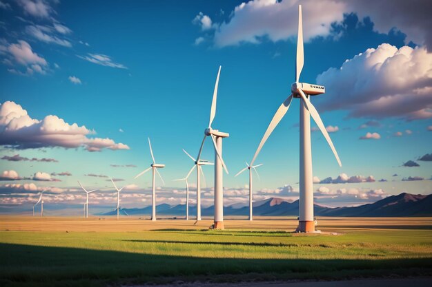 Grote windmolen windturbine is een nieuwe manier van schone energie en milieubescherming stroom