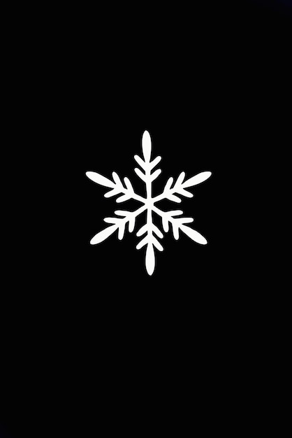 Grote witte sneeuwvlokken op een zwarte achtergrond Abstracte achtergrond Winter Kerstvakantie Minimalisme