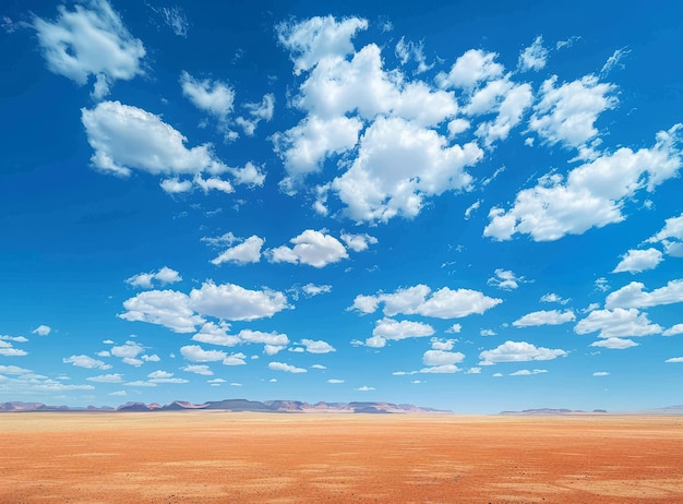 Grote wolken over het uitgestrekte woestijnlandschap