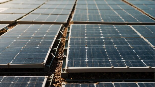 Grote zonnepanelen schitteren in het zonlicht.