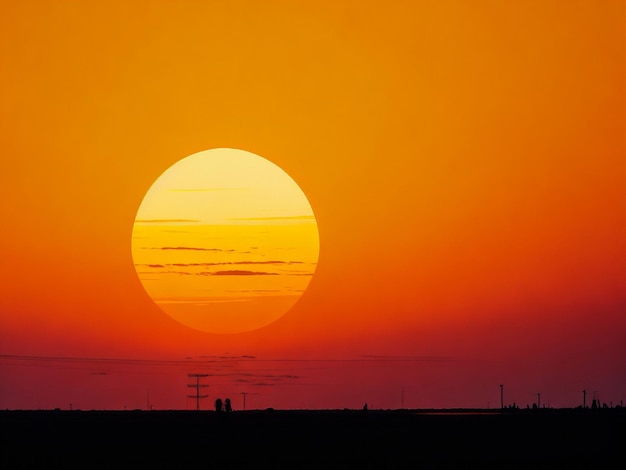 Grote zonsopgang in het gouden uur aan het meer