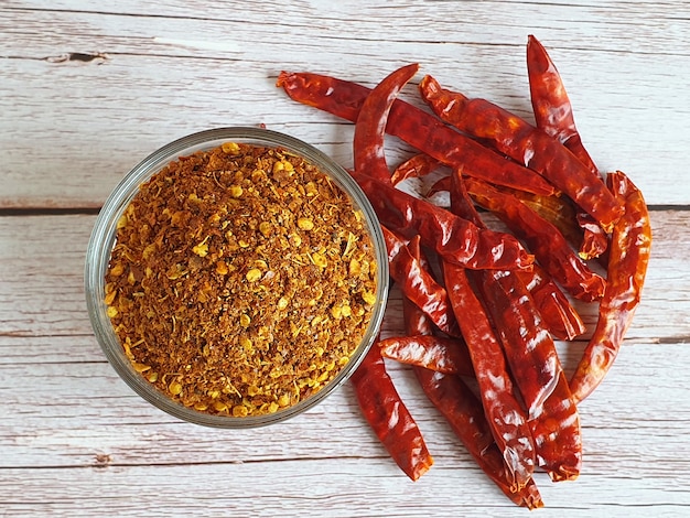 Ground chilli pepper and dried chilli spicy spices