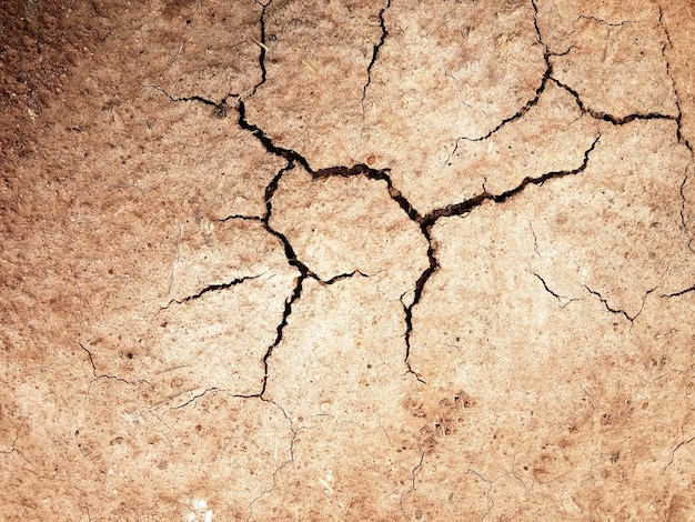 The ground has cracks in the top view for the background or graphic design with the concept of drought and death