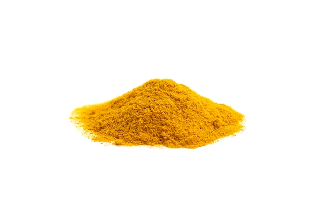 Ground yellow turmeric seasoning isolated front view