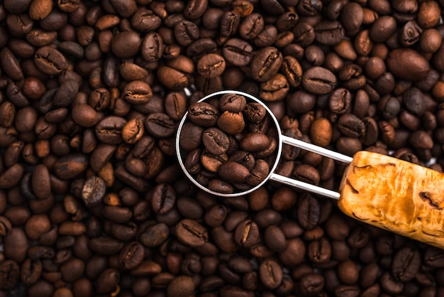 写真 粉されたコーヒー豆 コーヒーメーカーとスパイス