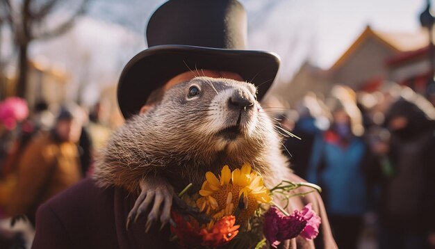 Foto foto professionale del giorno della marmotta