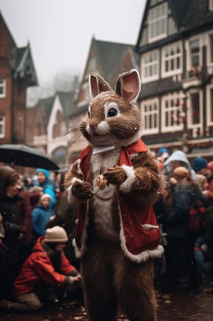 Foto una festa cittadina del giorno della marmotta